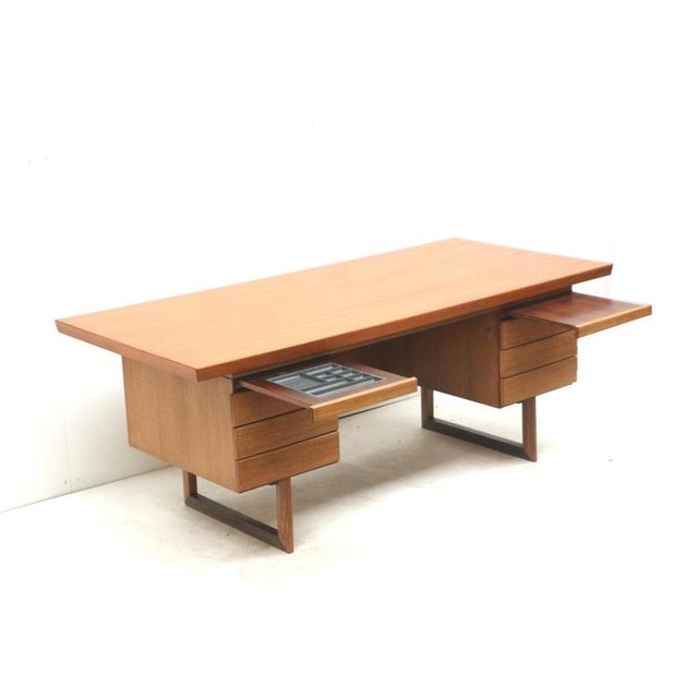 Large Vintage Executive Desk, 1970s For Sale - Image 5 of 15