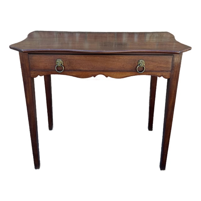 19th Century English Serpentine Top Side Table For Sale