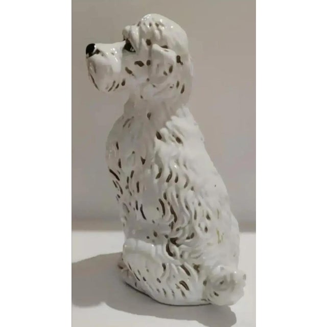 Ceramic 1950s Hollywood Regency Sitting Dog Sculpture, Made in Italy For Sale - Image 7 of 12