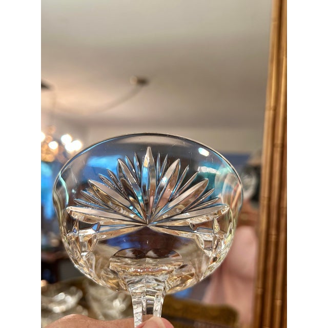 1970s Late 20th Century Gorham “Cherrywood” Crystal Champagne Coupes or Sherbet Glasses - A Set of 6 For Sale - Image 5 of 8