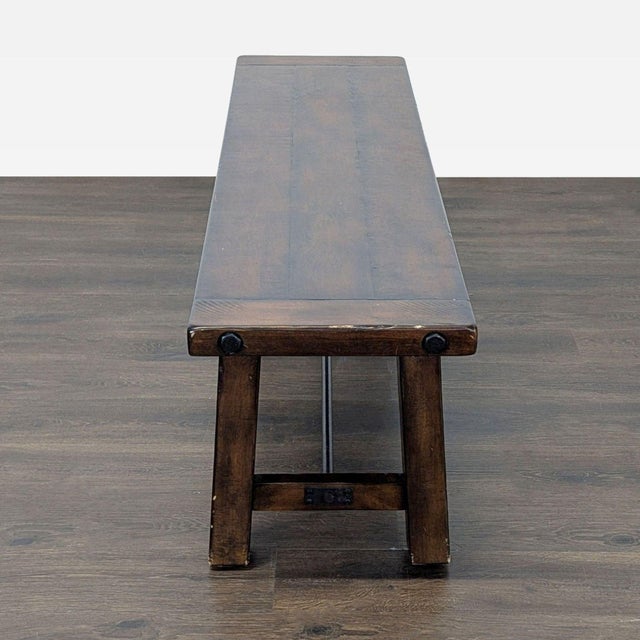 Rustic Pottery Barn Benchwright Extendable Rustic Dining Set With Table, 5 Chairs & Bench For Sale - Image 3 of 13
