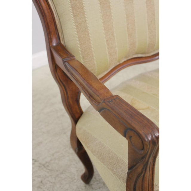 1990s French Style Upholstered Open Armchair For Sale - Image 5 of 9