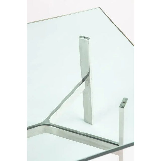 Rectangular 1970's Polished Steel Base Coffee Table For Sale - Image 4 of 5