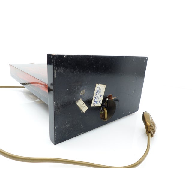 Metal Caribbean Lamp with Red Gorgonian Inclusion from Maison Le Dauphin, France, 1970s For Sale - Image 7 of 9