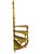 Vintage English Wood Library Spiral Step Ladder With Green Tooled Leather Tread Insets For Sale - Image 13 of 18