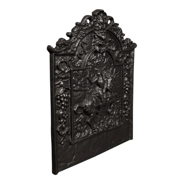 1800s Georgian Heavy Antique Decorative Fire Back, English, Fireplace Reflector For Sale