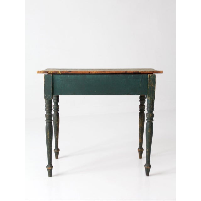 Antique American Painted Table With Drawer For Sale - Image 14 of 18