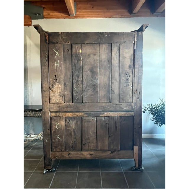 Early 19th Century French Provincial Solid Oak Glass Door Armoire For Sale - Image 11 of 11