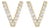 10K Yellow Gold 1/10 Cttw Diamond 'V' Initial Stud Earring For Sale