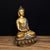This is a finely crafted antique polychrome bronze sculpture of Shakyamuni Buddha, the founder of Buddhism. The figure is...