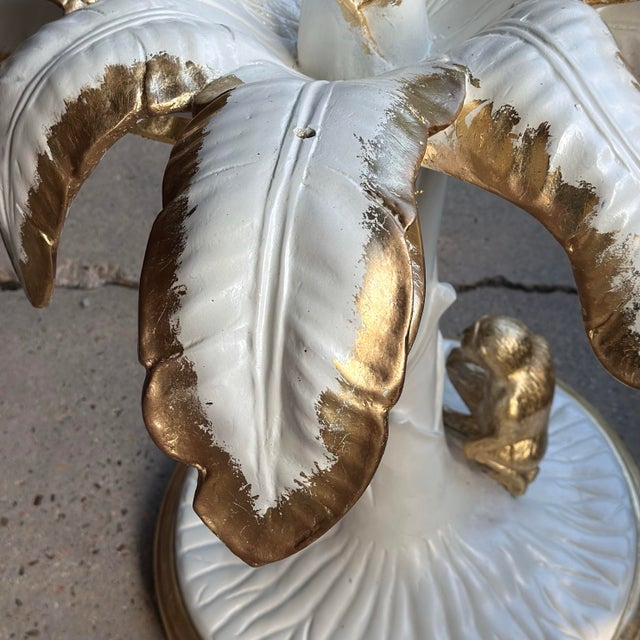 Late 20th Century Palm Beach Regency Parcel Gilt Monkey and Palm Tree Dining Table -Newly Painted For Sale - Image 12 of 12