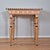 Mackenzie Childs Antique Rustic Hand Painted Mustard Yellow Black & White Tall Side End Table Work Table Small Desk W/ Turned Legs For Sale - Image 4 of 11