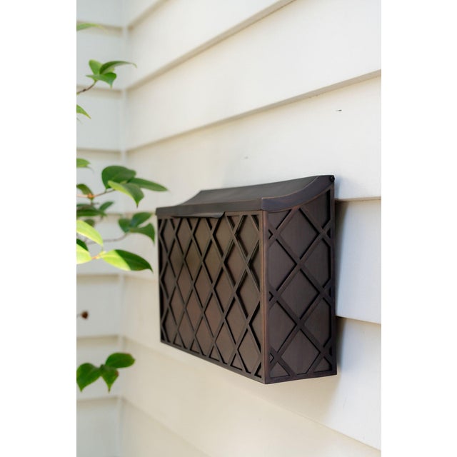Lattice Wall-Mount Mailbox, Bronze For Sale - Image 4 of 8