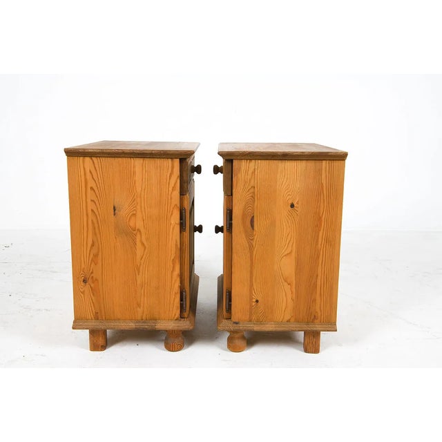 Wood Mid-20th Century Scandinavian Pine Nightstands - A Pair For Sale - Image 7 of 12