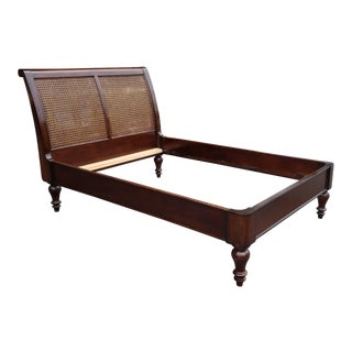 French Grange Cherry Caned Full ~ Double Size Sleigh Bed For Sale