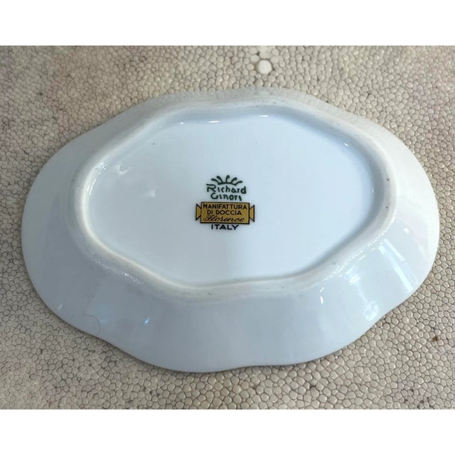 White Vintage Richard Ginori Floral Gold Trimmed Catchall For Sale - Image 8 of 8