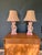 1960s 1950s Hollywood Regency Pink Chalkware Table Lamps With Gold Acanthus Scroll - a Pair For Sale - Image 5 of 6