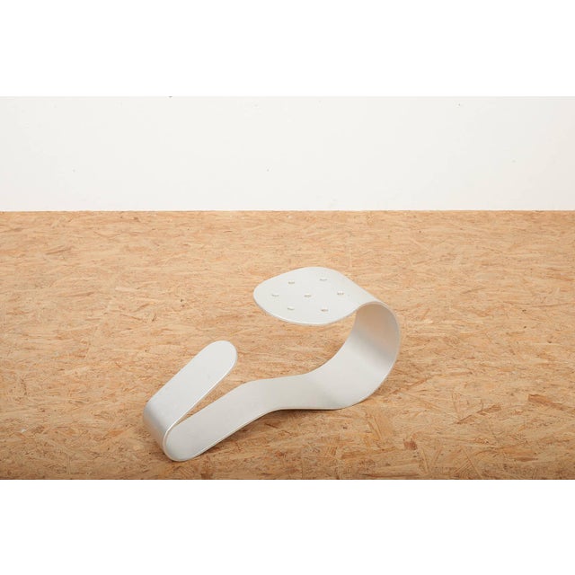 Bata Stool in Bent Aluminum with Perforated Seat by Roger Tallon For Sale - Image 3 of 11