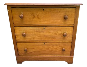 Antique 19th Century Victorian Pine Chest of Drawers With Knap Joints