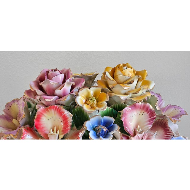Vintage Italian Capodimonte-Style Porcelain Floral Centerpiece For Sale - Image 15 of 18