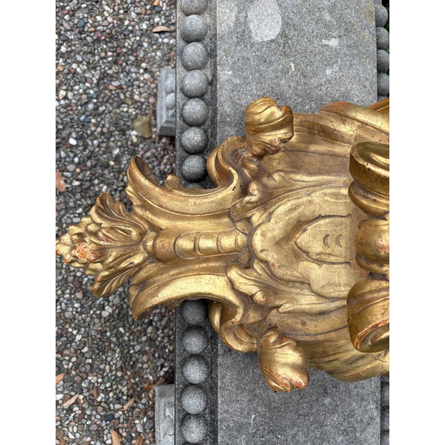 Mid 19th Century 19th Century Italian Baroque Style Giltwood Wall Bracket For Sale - Image 5 of 14