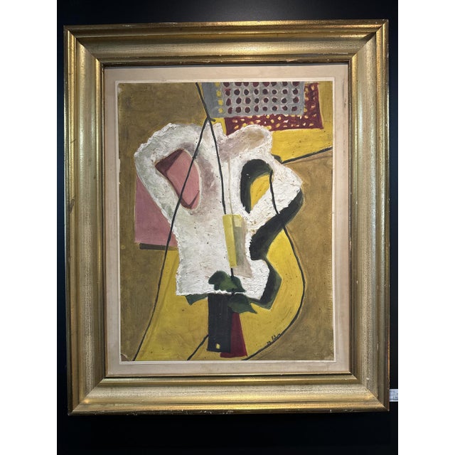 1930s L. Latapie, Art Deco Composition, 1939, Oil on Board For Sale - Image 5 of 7