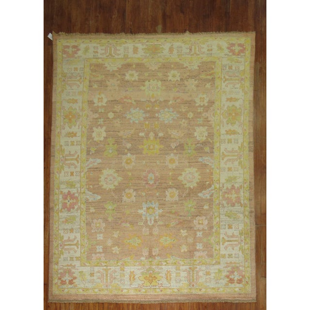 Late 20th Century Colorful Oushak - 8'4" x 11'4" For Sale - Image 10 of 10