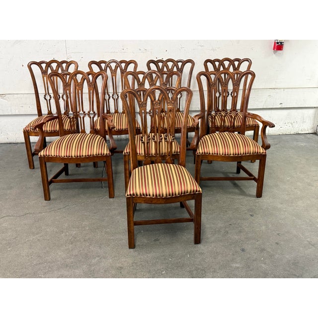 Century Furniture Queen Anne Style Extension Dining Table + Eight Chairs Set For Sale - Image 10 of 12