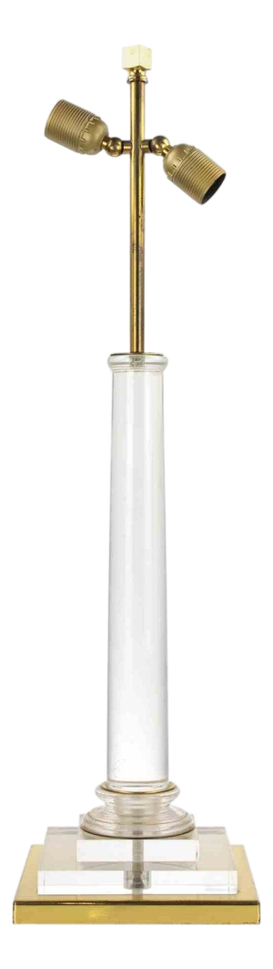 Italian Brass and Acrylic Glass Table Lamp by Corinne Halna, 1970s