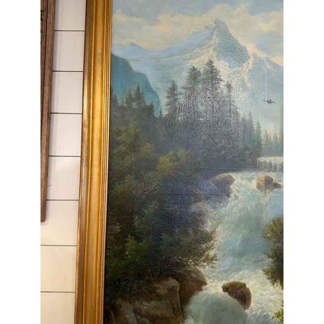 Large 19th Century Oil on Canvas For Sale - Image 4 of 11