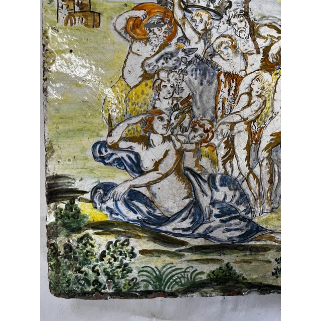 18th Century 18th Century Large Italian Majolica Plaques- Set of 3 For Sale - Image 5 of 13