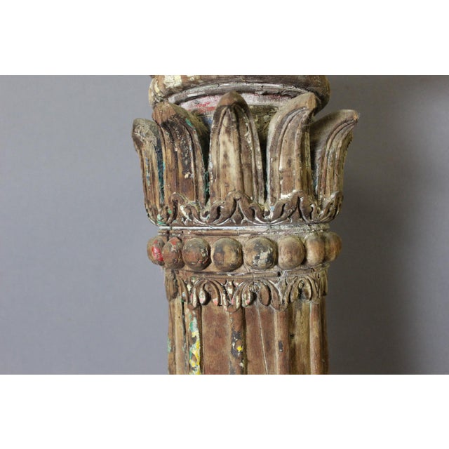 19th Century Carved Wooden Columns, Set of 2 For Sale - Image 3 of 15
