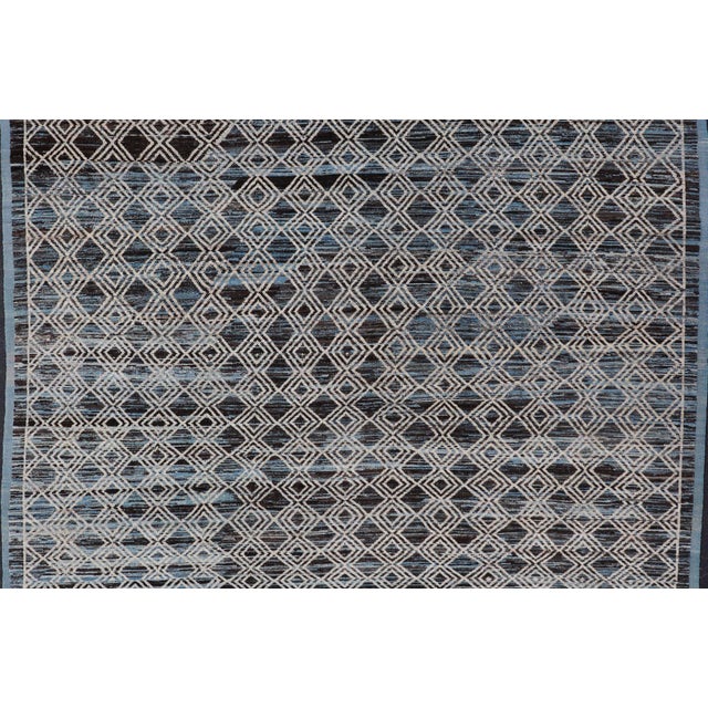 Tribal Afghan Modern Geometric Rug by Keivan Woven Arts, 10'9 X 13'9 For Sale - Image 3 of 14