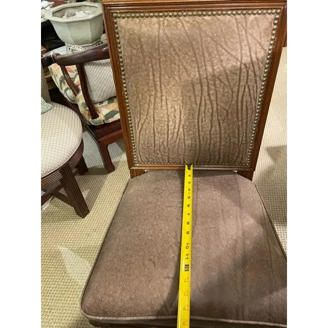 Wood Jansen Louis XVI Style Wood Side Dining Chairs - Set of 10 For Sale - Image 7 of 7