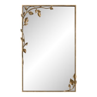 Aged Gold Graceful Leaf Mirror Wall Mirror For Sale