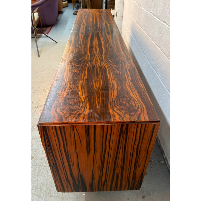 Vintage Mid-Century Modern Gabonese Ebony and Metal Sideboard For Sale - Image 9 of 17