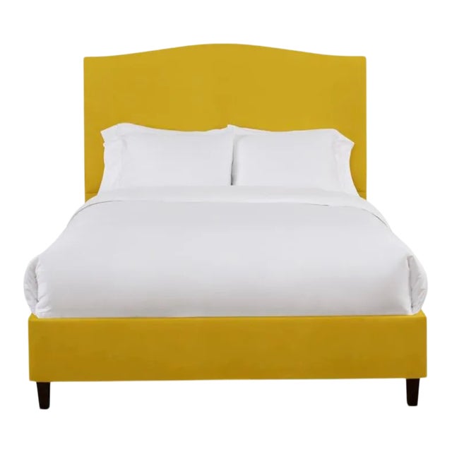 Hazel California King Bedframe, Golden Velvet For Sale
