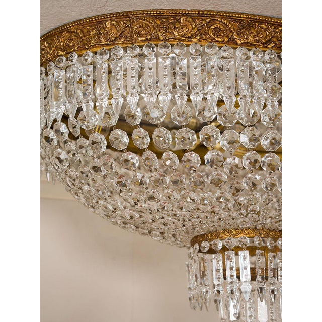 Gold Large Vintage Italian Empire Style Ceiling Light, 1940s For Sale - Image 8 of 13