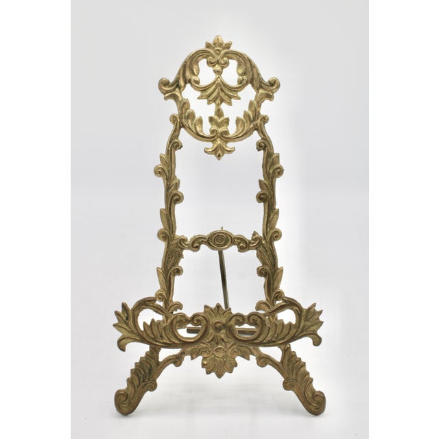 Metal Charming Vintage Brass Easel For Sale - Image 7 of 7