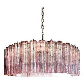 Large Vintage Murano Glass Tiered Chandelier, 1990s For Sale