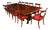 Antique 20th Century George IV Regency Dining Table & Chairs, Set of 13 For Sale