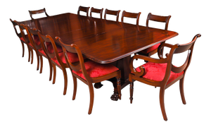 Antique 20th Century George IV Regency Dining Table & Chairs, Set of 13