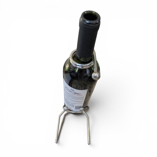 Vintage Postmodern Industrial Coiled Wine Bottle Holder Stand For Sale - Image 15 of 16
