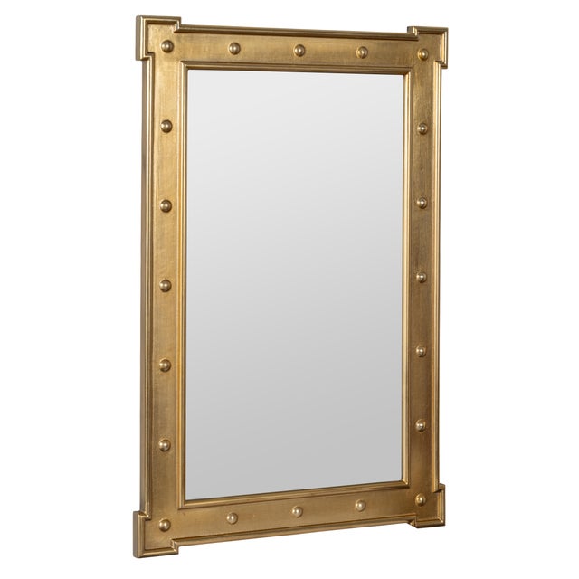 Erin Gates Rivet Wall Mirror Material: PU Item Bevel: No Hanger Type: D-Ring Hangs Both Ways: Yes Glass Dimensions: 29x17...