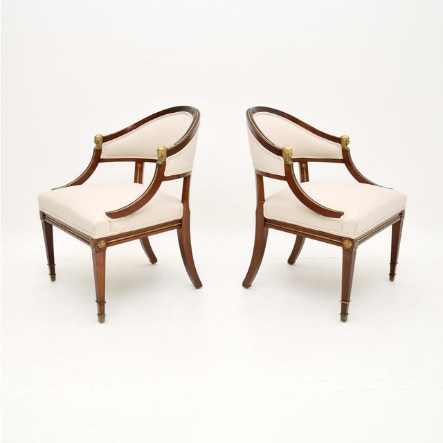 Gustavian (Swedish) Antique Swedish Neo-classical Armchairs, 1900s, Set of 2 For Sale - Image 3 of 13