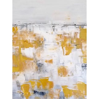 Original Abstract Art Print Canvas Modern Geometric Yellow Grey For Sale