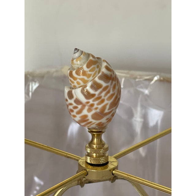 1970s Coastal Turbo Sea Shells Lamp Finials Pair For Sale - Image 4 of 4