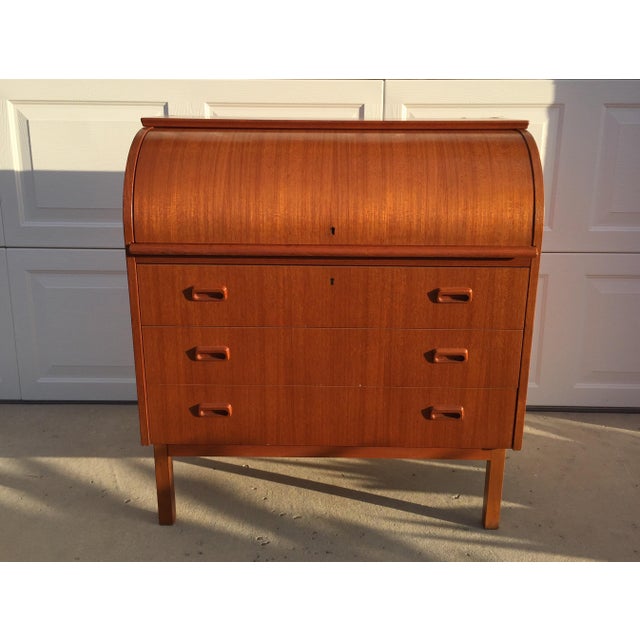 Mid Century Danish Teak Roll Top Desk Chairish