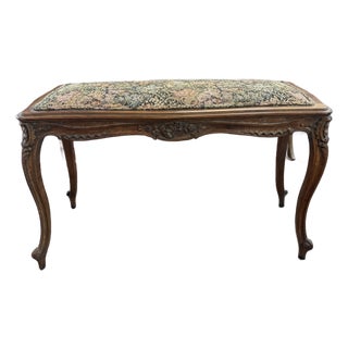 Early 20th Century French Provincial Upholstered Piano Bench For Sale