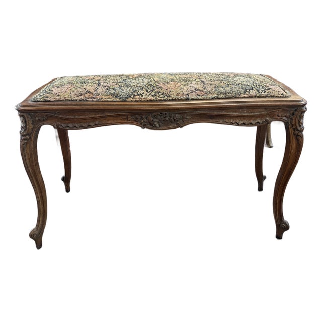 Early 20th Century French Provincial Upholstered Piano Bench For Sale